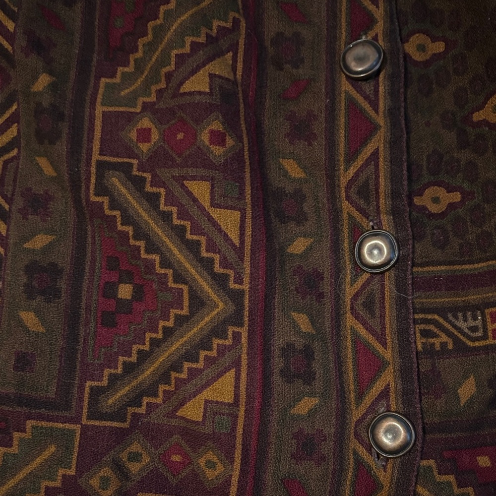 Vintage Patterned Button-Front Skirt - image 3